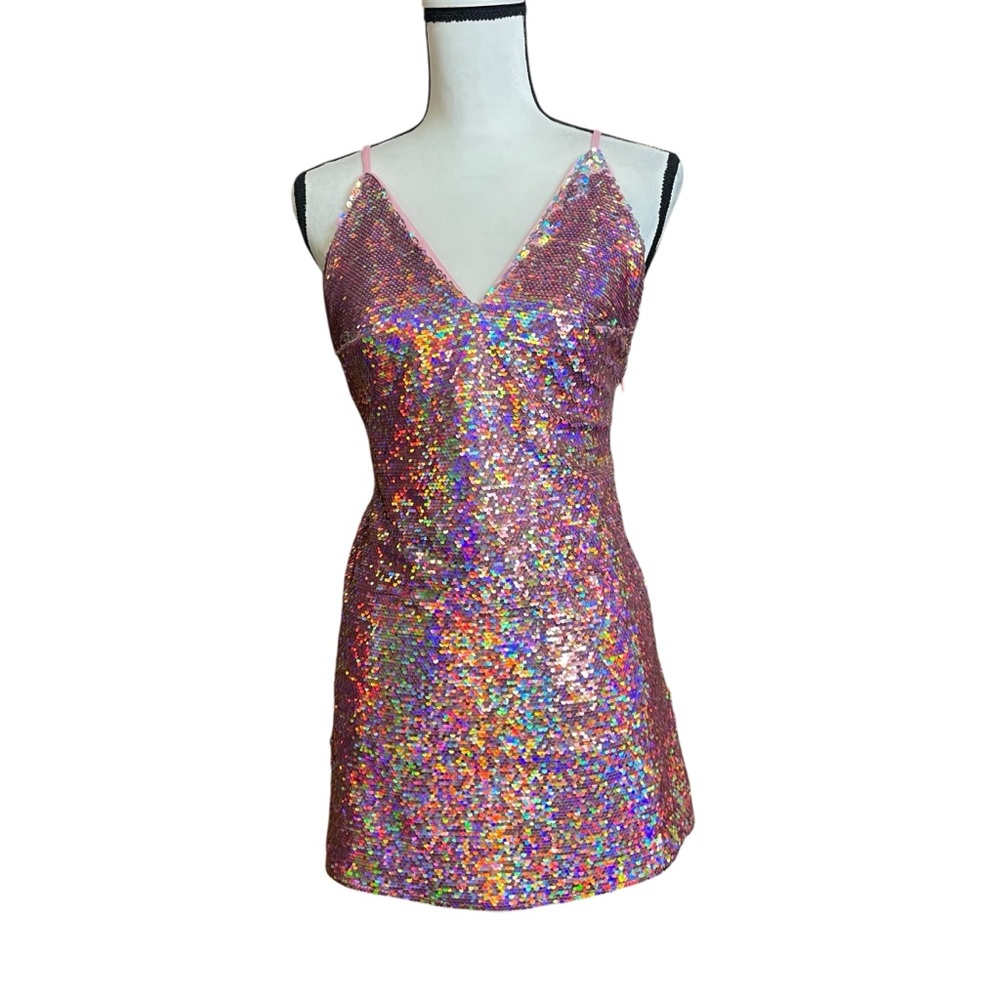 NBD x Naven New Zara Multi Pink Sequin Mini Dress small